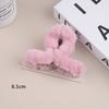 Large Milk Coffee Plush Claw Clip: Fluffy Autumn/Winter Hairpin for Women