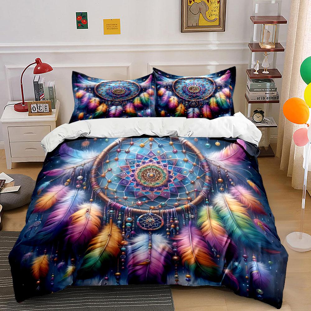 Colorful Dreamcatcher Print Decor 3Pc Multiple Sizes Kid'S And Adults' Bedroom Exquisite 3Pc Bedding Set, Gift