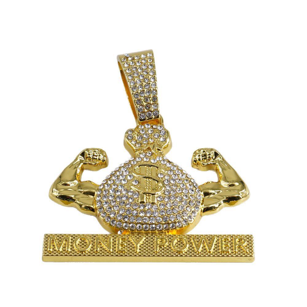 Dollar $Symbol Muscle Money Bag Pendant Money Power Hip Hop Necklace Men S Accessories