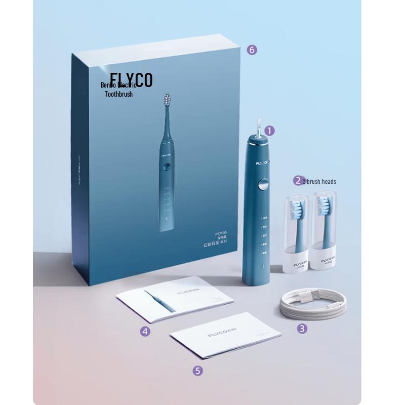 Flyco FT7105 Sonic Electric Toothbrush for Adults CN plug (adapter included)