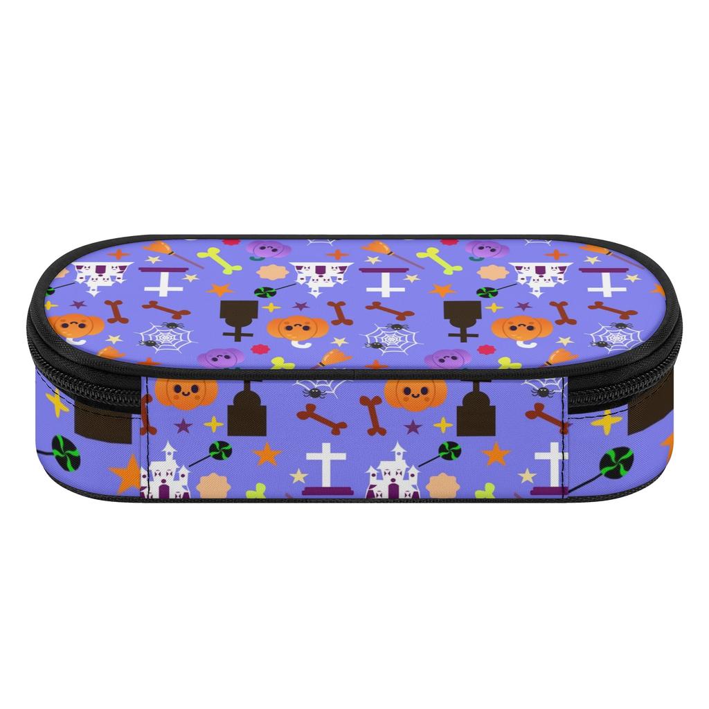 Stationery Pencil Case 300D Polyester Large Capacity Zipper Closure with Mesh Pocket Removable Divider and Pen Slots for Students