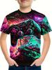 T-shirt per Ragazzi Manica Corta Stampa 3D Gamepad Abbigliamento Estivo per Bambini Moda Casual Girocollo Maglietta per Ragazzi Top Abbigliamento per Bambini