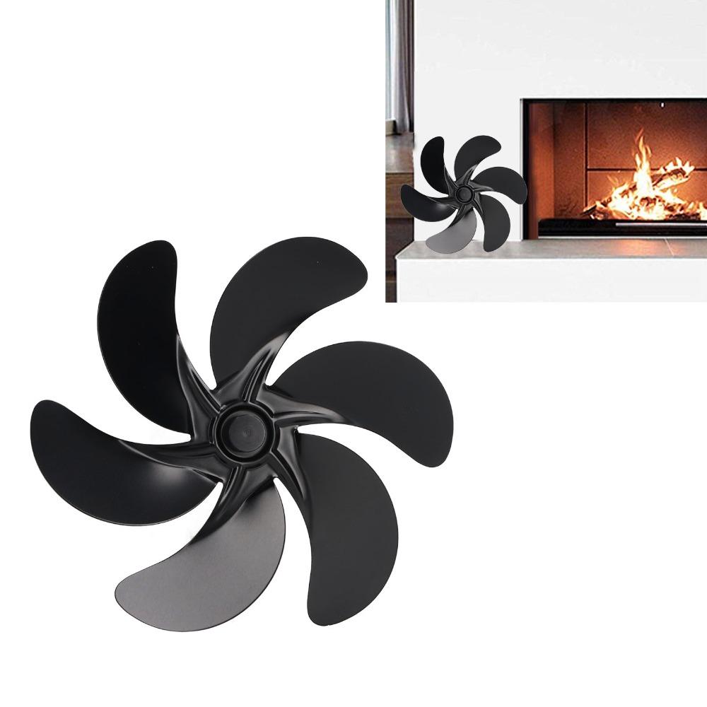 High Temperature Resistant Stove Fan Blades 6-Blades Fireplace Fan Replacement Fireplace Burner