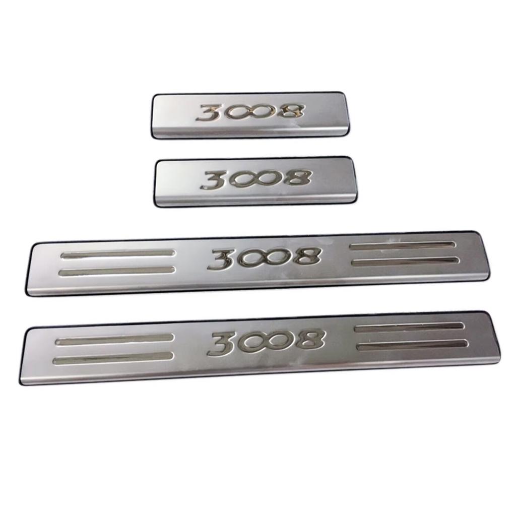 OQUP8 For Peugeot 3008 GT 2016-2022 Silver Stainless Steel Door Sill Scuff Plate Pedal Entry Guard Protector Cover Car Accessories
