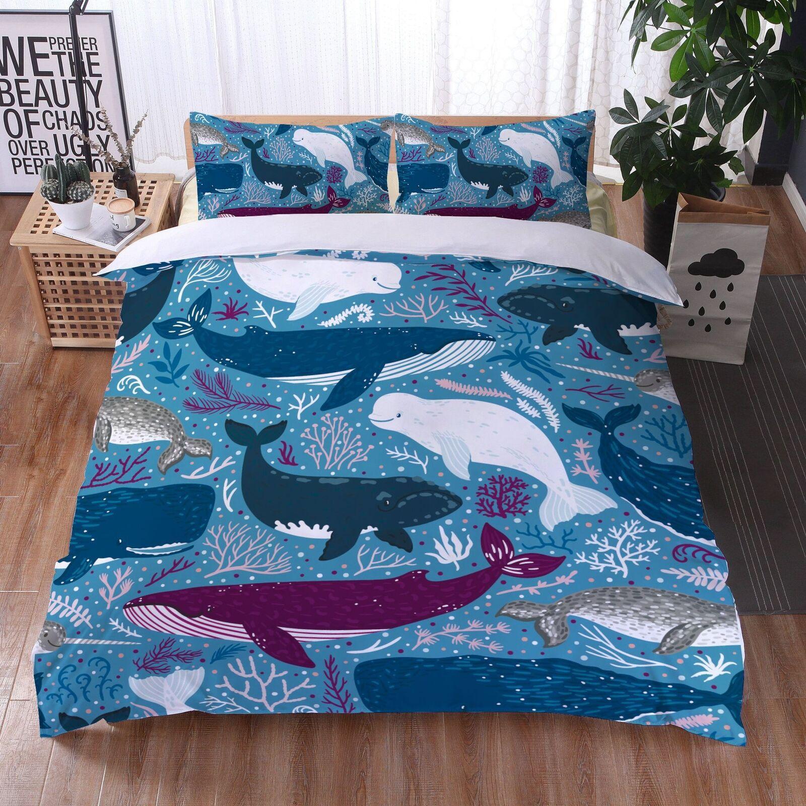 

Комплект постельного белья «Морская жизнь Дельфин» Doona Пододеяльник Пододеяльник Наволочка Королева Single 135x200cm