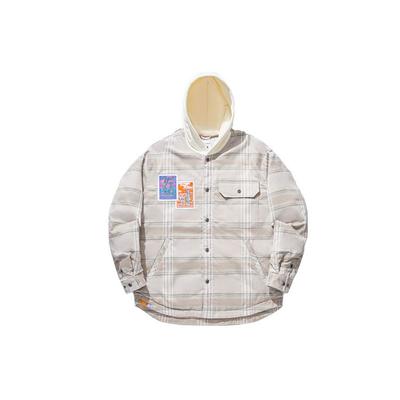 Li Ning X Steven Harrington Kollaboration Skateboard Serie Karierte Kapuzenjacke Locker Herrenjacken Off-White Hellblau AJMT305-2