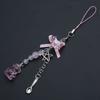 Sweet Bowknot Phone Charm Angel Wing Pendant Keychain for Bag Accessory Phone Strap Lanyard Beaded Key Chain Jewelry