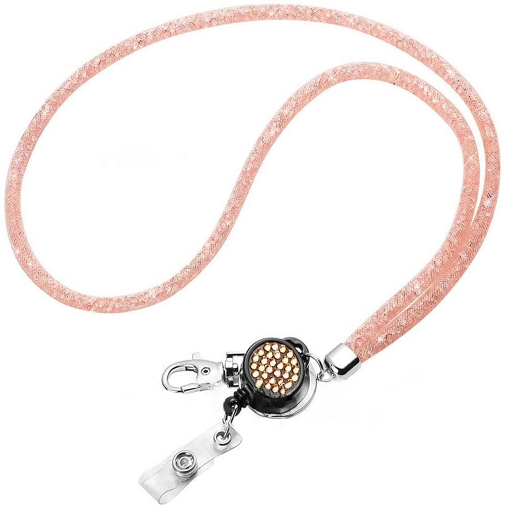 Badges Holder Retractable Lanyard Id Lanyard Name Tag Card Badge Holder Reels Chain Clips Hanging Rope Keychain Necklace Strap