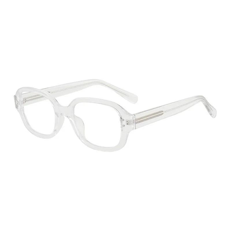 

Retro Square Oval Frame Anti Blue Light Glasses Red Thick Frame Plain Eyes Glasses Korean Fashion Female Eye Protection Eyewear