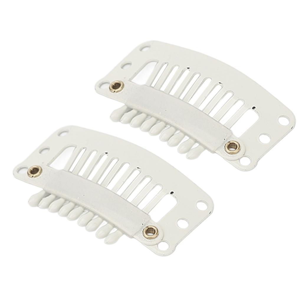9 Teeth Hair Extension Clips Multipurpose 100pcs 32mm DIY Wig Clips for Hair Extensions White 32mm Snap Clips for Hair Extension