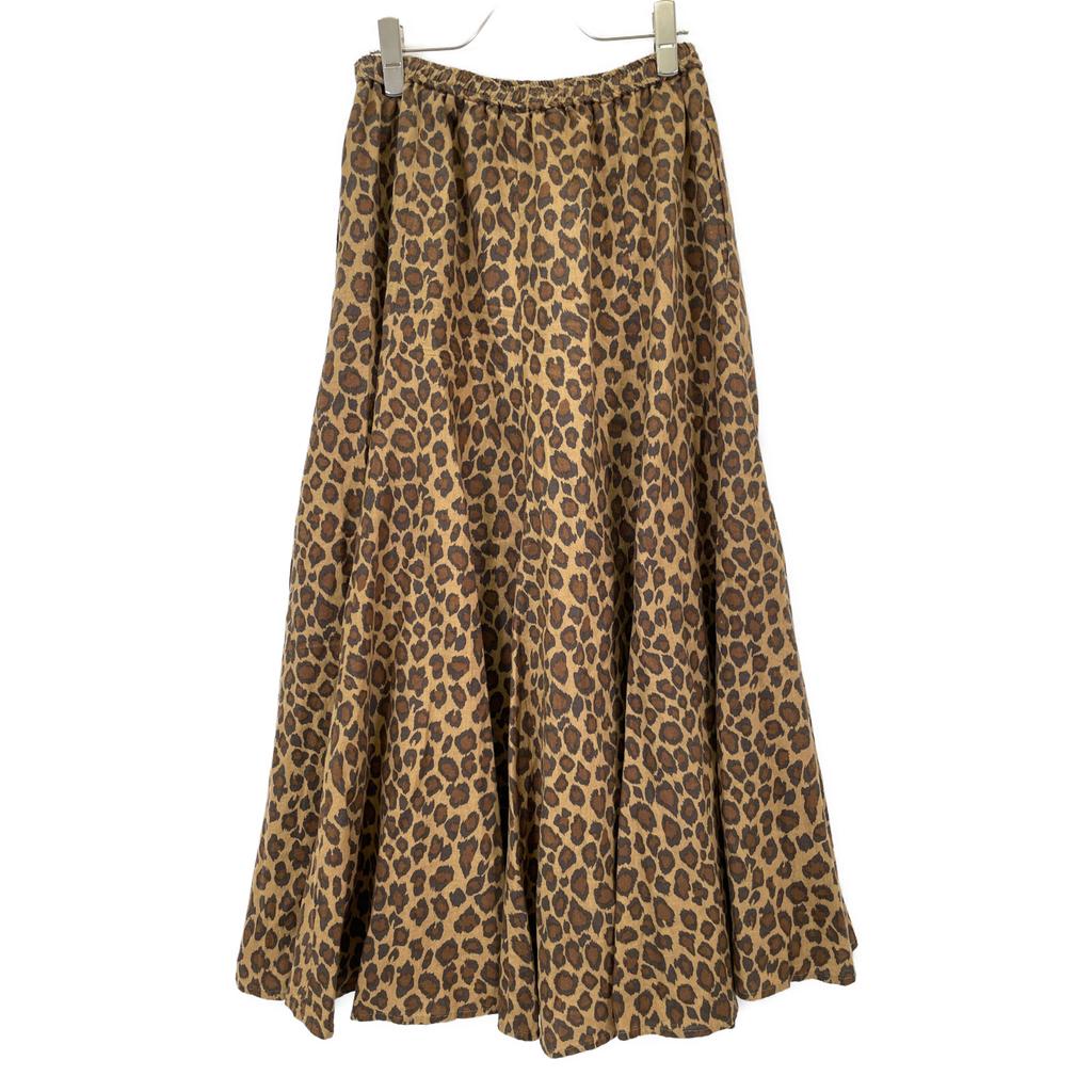 Adeu Brown Leopard Print Gazer Skirt Skirt O BrownUsed