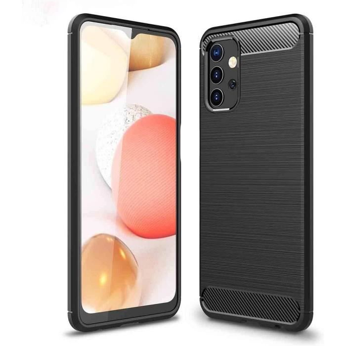 Coque pour Samsung A32 5G (6,4") Noir Motif Classic Traits Acier Protection Renforcée Design Tpu