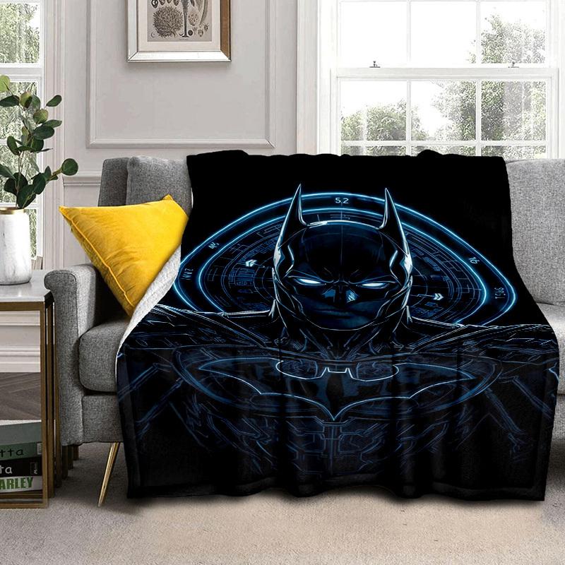 1pc Batman Neon Lights Cartoon Blanket,Portable Throw for Travel & Camping, All Season Cozy Blanket,Ideal Gift