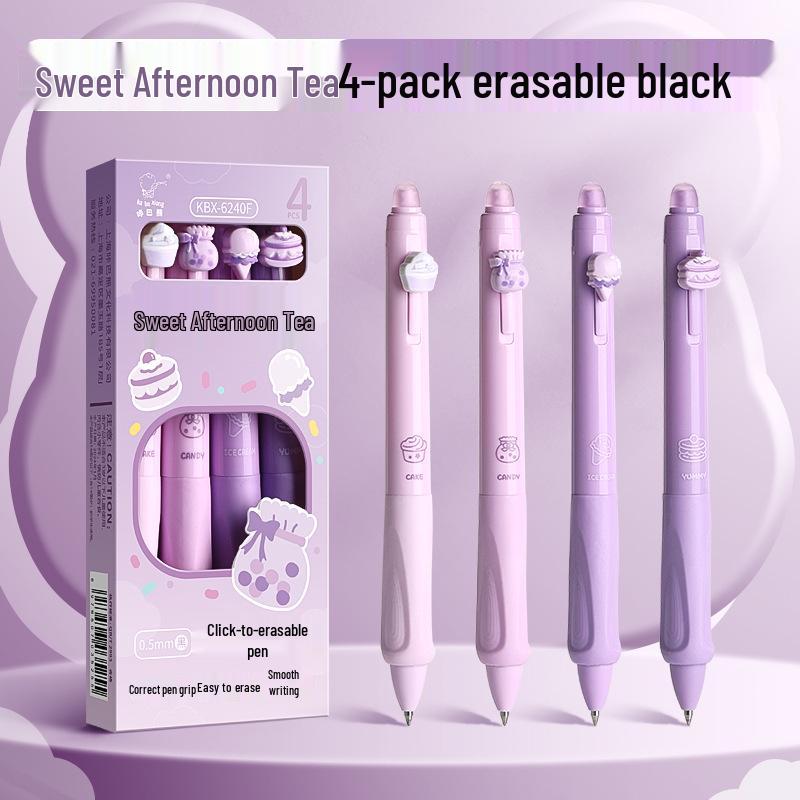 High-Value Thermal Sensitive Erasable Pen - Quick Dry, Easy To Erase, Cute Design for Elementary Students, Crystal Blue, Side Press