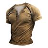 Summer T-shirt Contrast Button Neck Short Sleeve Cycling And Hiking Casual Top