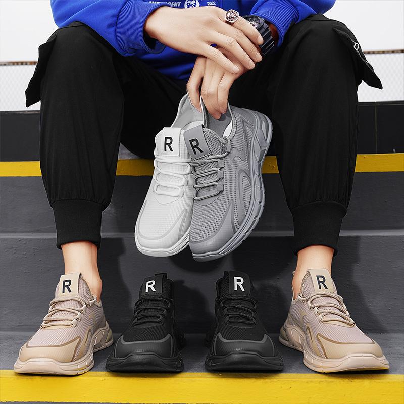 Men Casual Sneakers Trendy Loafers Running Shoes Breathable Mesh Footwear Lightweight Vulcanized Shoes Male Zaparillas