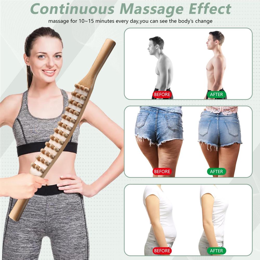 36 Beads Wooden Massage Tool Myofascial Release for Stomach Cellulite Neck Waist Body Sculpting Therapy