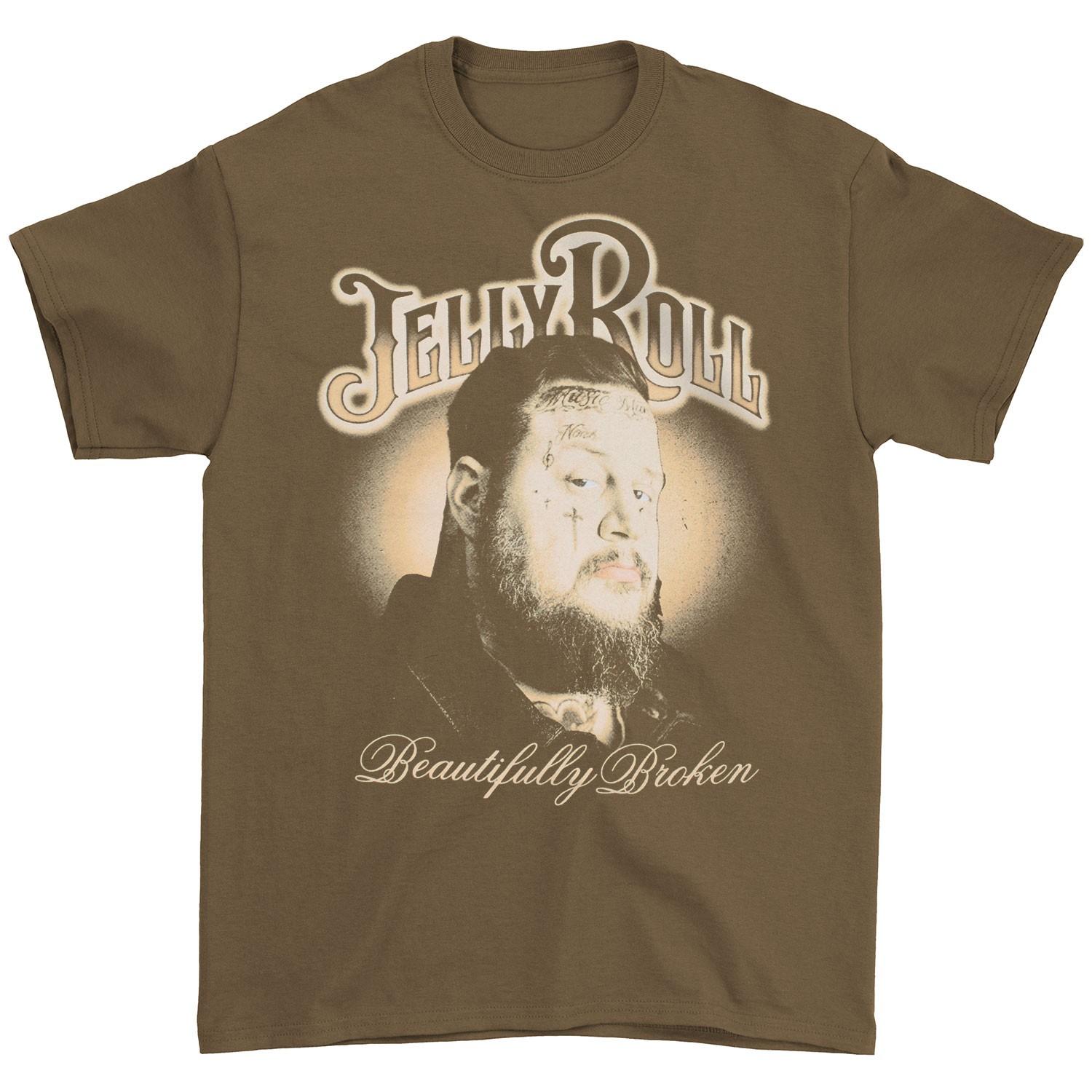 Men s Jelly Roll Beautifully Broken T-shirt X-Large Woodland XL