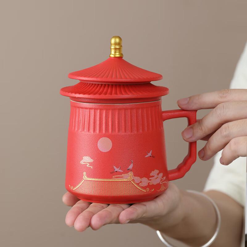 MULTIPOTENT Forbidden City Auspicious Crane Tea Mug Set