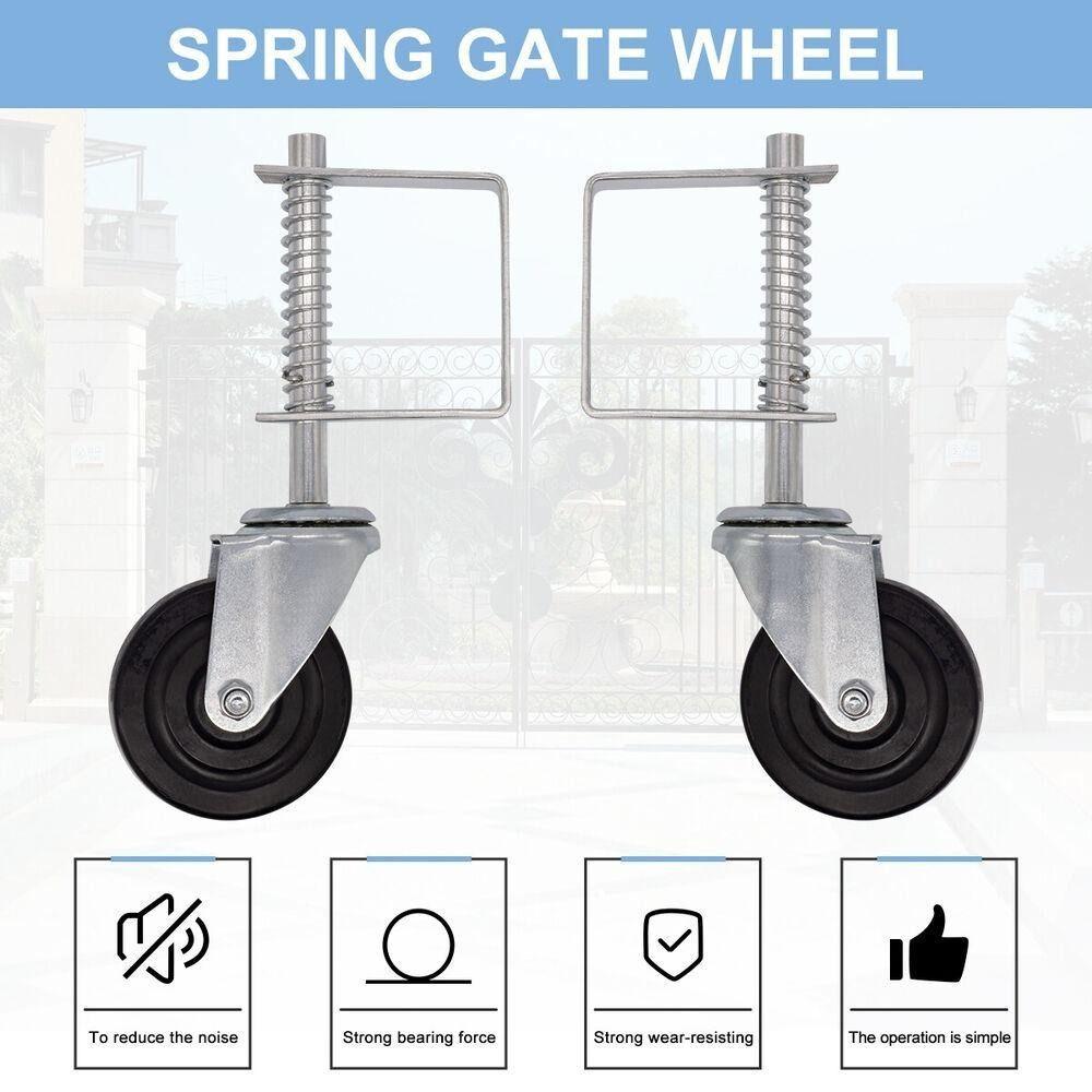 Heavy-duty Spring Loaded Caster 4 Inch Spring Damping Wheel Door Gate Wheel Household