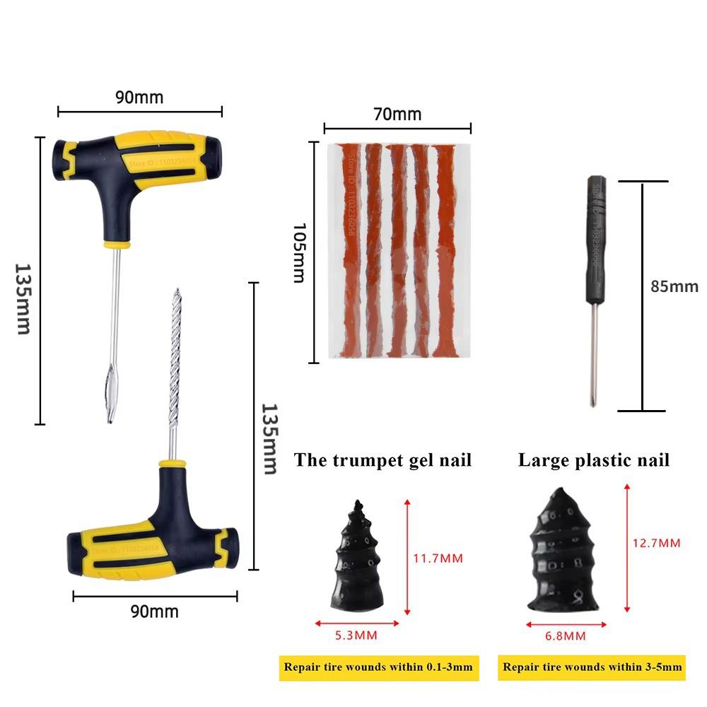 PWS Kit Nou de Reparare Anvelope Auto Cauciuc Fără Cameră Kit de Reparare Puncții Anvelope Instrument de Cramponare pentru Anvelope Bicicletă Motocicletă Set de Reparare