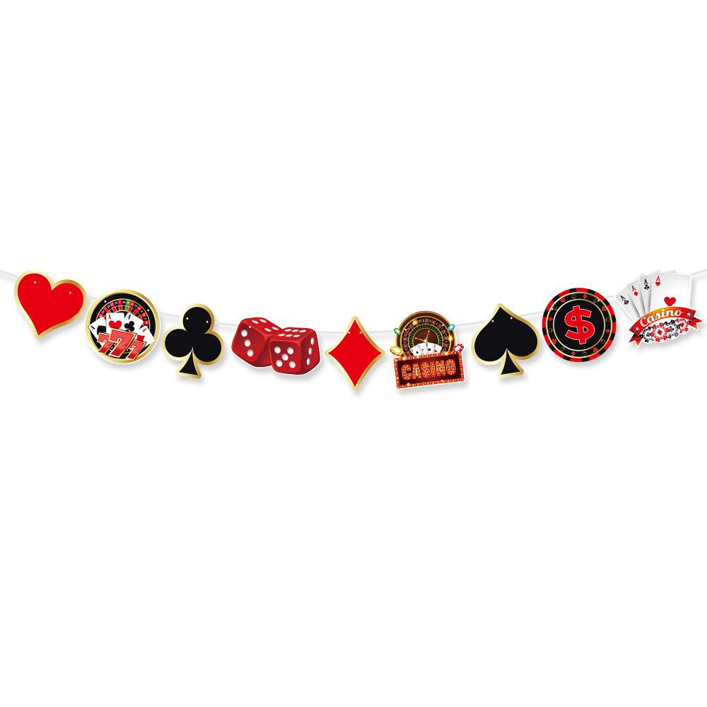 Party Decoration Banner Birthday Party Background Decoration Poker Flag Setting Props