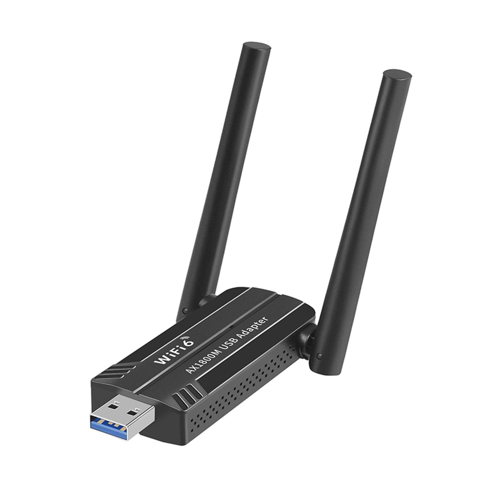 

Wifi 6 USB Adapter 2.4G/5Ghz Dual Band Wireless WiFi Receiver USB 3.0 Dongle Network Card Driver Free for Laptop Computer PC чорний