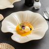 Lotus Dish Dishes Plate Dinnerware Ceramic French Tableware Wedding Table Decor Dessert Fruit Salad Bowl Pasta Steak Sushi Plate