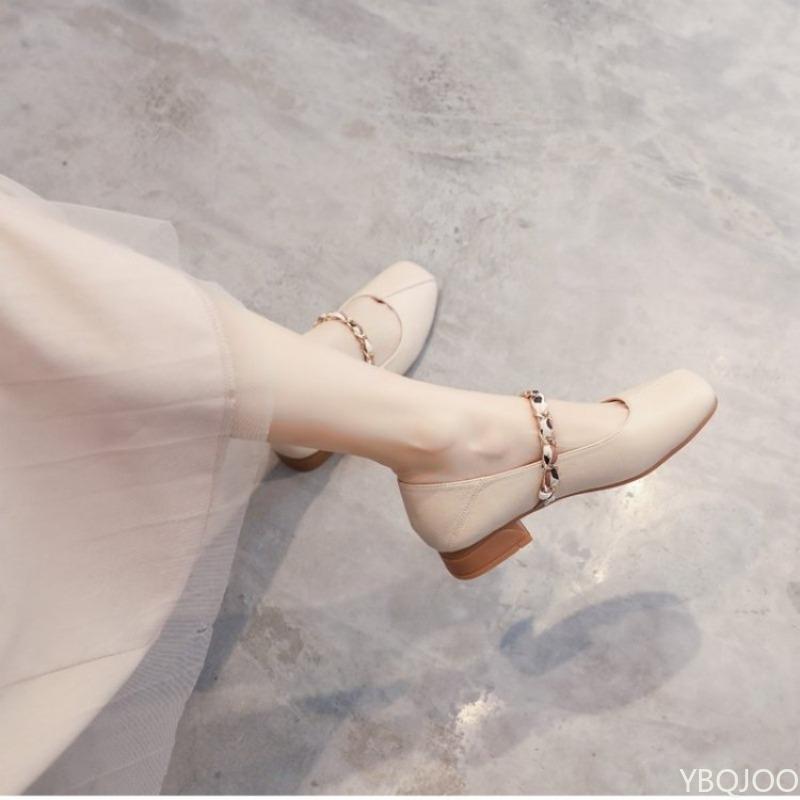 Fashion Retro casual small leather shoes for women in spring breathable low heel elegant simple comfortable women's single shoes