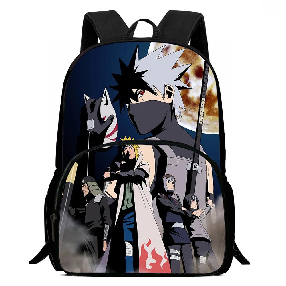 NARUTO Anime Kids Backpack Adjustable Shoulder Strap Front Pocket Lightweight Durable School Backpack For Boys Girls Age 6-11