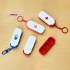 M-3 Compartment Sliding Pill Box With Keychain Sliding Lid Pill Holder Portable Travel Daily Medication Management