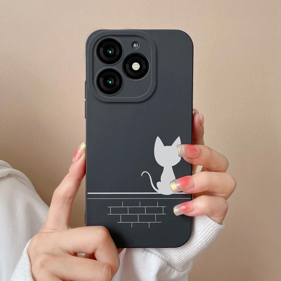 For Tecno Itel A70 Phone Case Cool Girl Cartoons Pattern Liquid Silicone Shell For ItelA70 A 70 High-quality New Design Fundas
