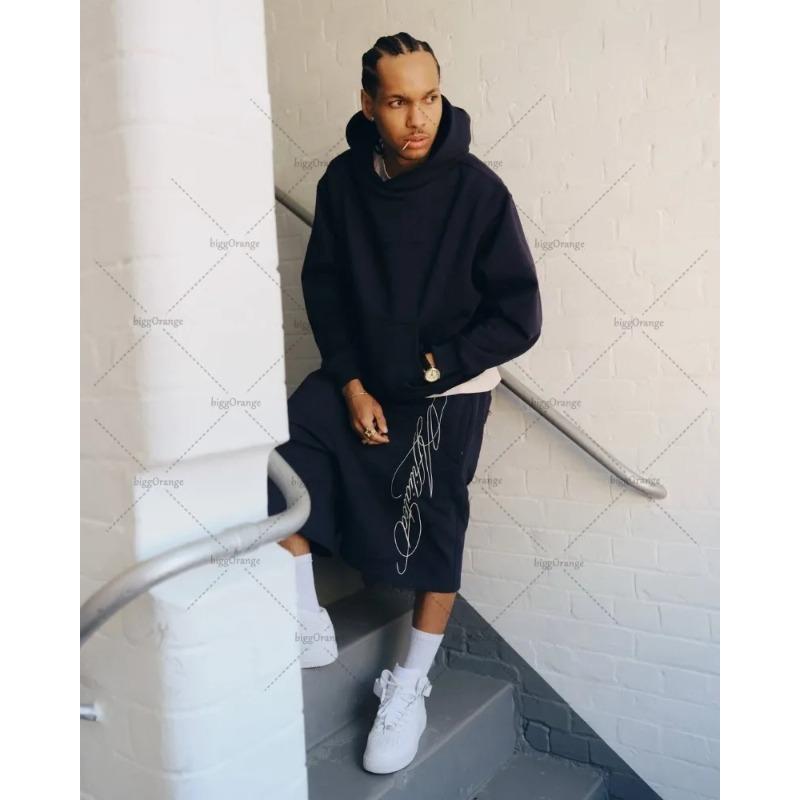Amerikanische Stickerei Shorts Herren Y2K Retro Lässig High Street Trendig Hohe Taille Übertrieben Gerade Lässige Shorts