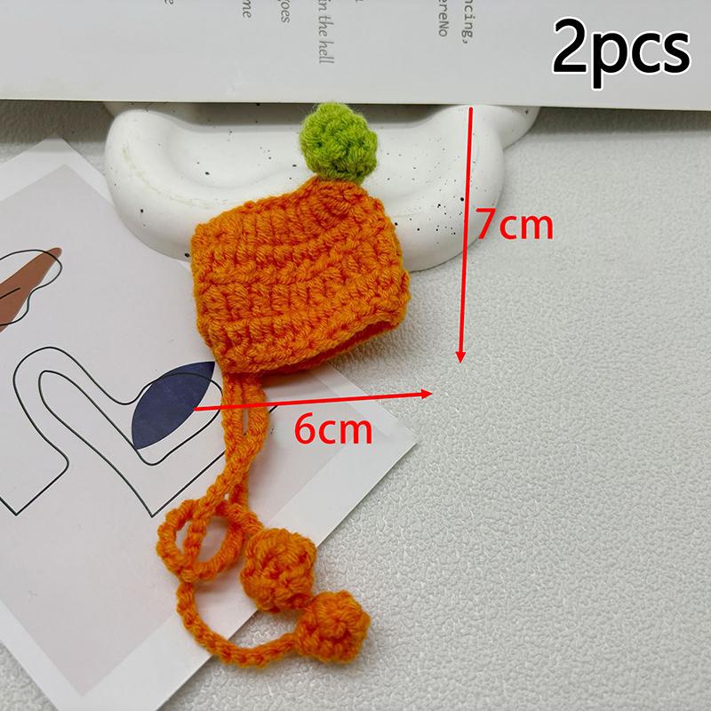 

2 шт. Милая кукольная шапочка для куклы с мини-ремешками, ручная работа, плетеные крючком, вязаные шерстяные головные уборы, сделай сам, кукольное украшение, игрушка для детей оранжевый