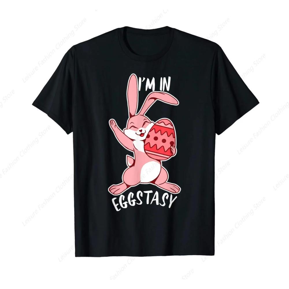 

Eggstatic Easter Bunny Rabbit In Eggstasy Eggs T-Shirt Summer Men Women s Tee Unisex Clothing XXXXXL чёрный