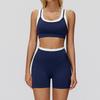 Completo da Yoga da Donna Transfrontaliero: Color Block Nude Feel, Vita Alta Costolata, Abbigliamento Sportivo Fitness Versatile