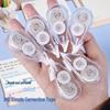 Compact Transparent Silent Correction Tape with Mini Eraser