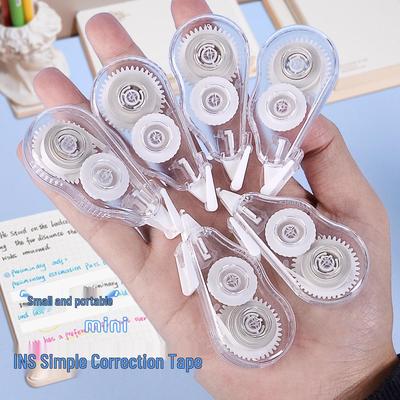 Compact Transparent Silent Correction Tape with Mini Eraser