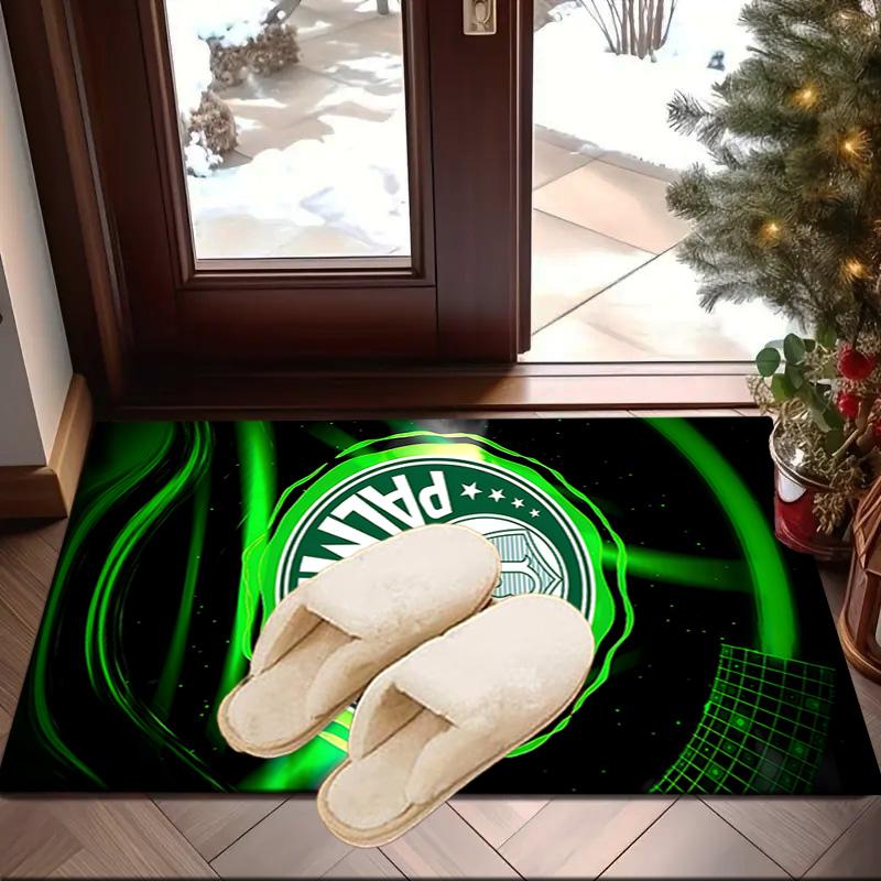 Green And White Passion Printed Area Rug for Office, Chair Rug, Decorative Carpet Floor Mat, Large Size Fan gifts Christmas gifts