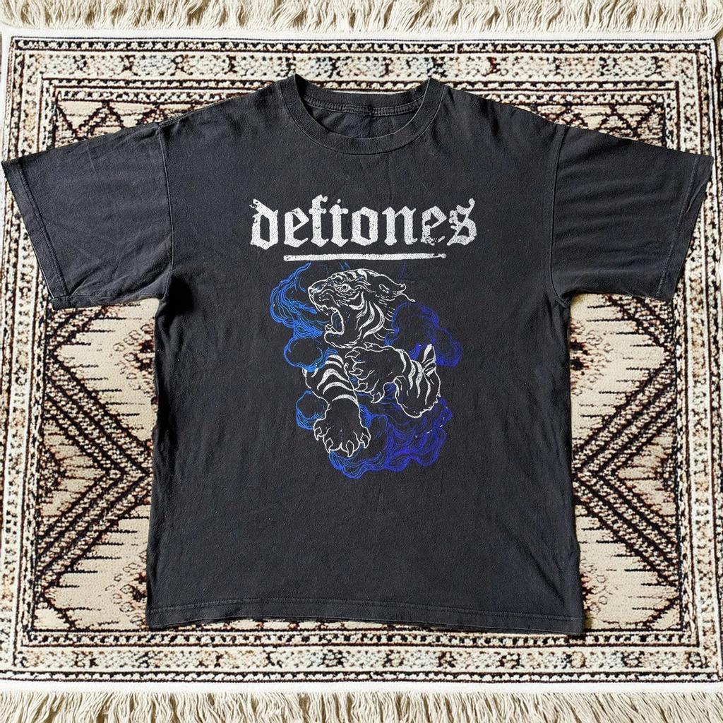 Summer Men's Pure Cotton Vintage Deftones T-shirt Streetwear Oversized Loose and Breathable Suitable for Everyday Wear