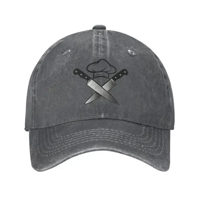 Personalized Cotton Funny Cooking Skull Knife Chef Baseball Cap Women Unisex Adjustable Dad Hat Streetwear