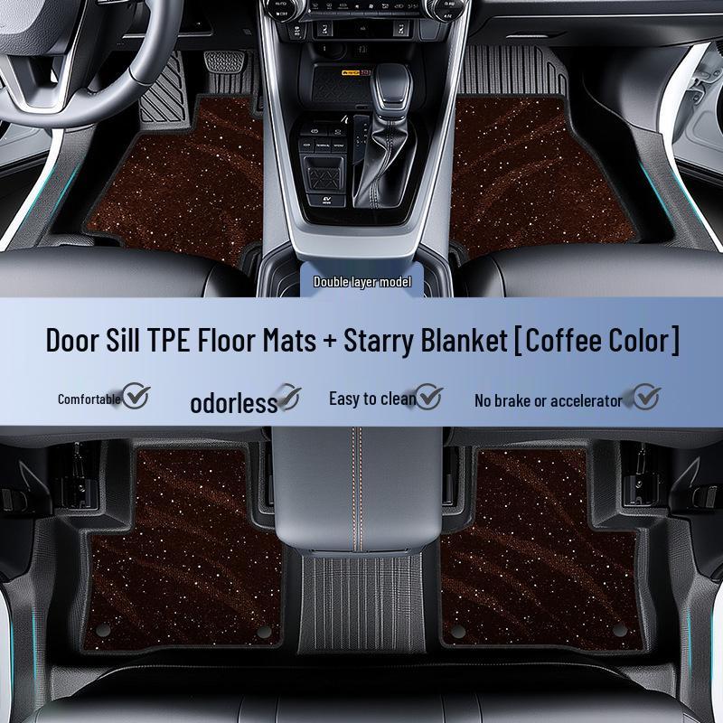 Yongjue TPE Full Coverage Floor Mats for RAV4 - Stylish Car Interior Decor