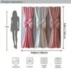 Pink & Peach Bow Shower Curtain - Light Gray Drapes, 12 Hooks, Washable Polyester, Elegant Bath Decor