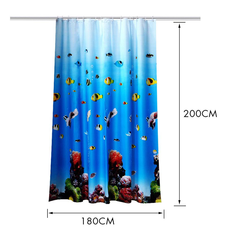 Buy 180x200cm PEVA Waterproof Shower Curtain Underwater World Washroom