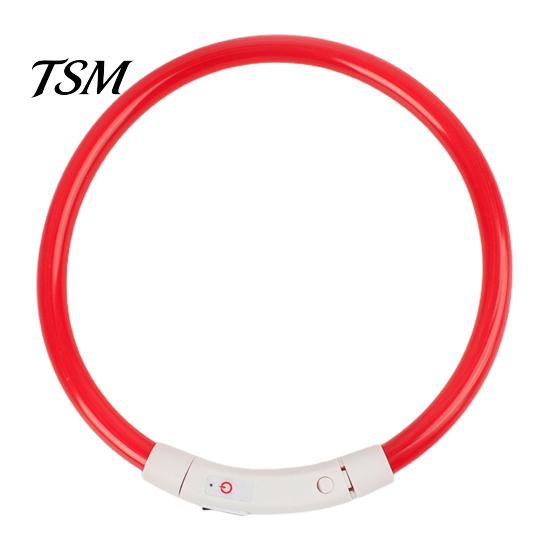 LED Dog Collar Rechargeable Luminous USB Charging Necklace Puppy Light Up for Outdoor Pet