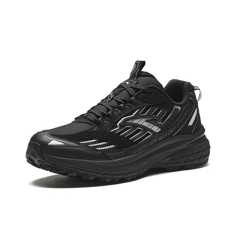 New Anta Cushioned Slip-Resistant Abrasion-Resistant Low-Top Running Shoes Men's Black Silver 912415596-2
