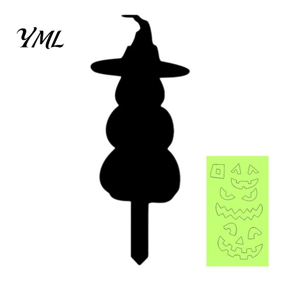 Pathway Decoration Stakes Halloween Ghost Garden Stake, Spooky Glow-in-The-Dark Yard Sign, Pumpkin Scarecrow Acrylic for Lawn Front Courtyard