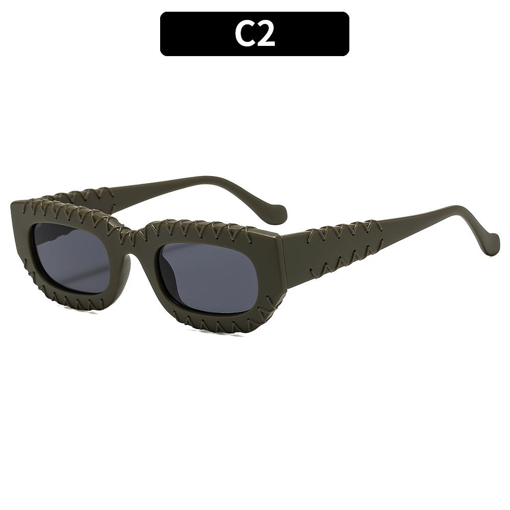 Women's sunglasses, men's and women's fashion square braided sunglasses