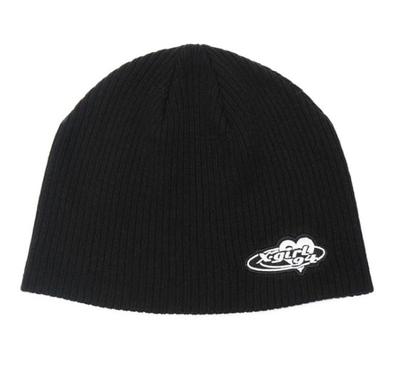 Planet Heart Logo Embroidered One 105253051003 X-girl Beanie, Black, Size,
