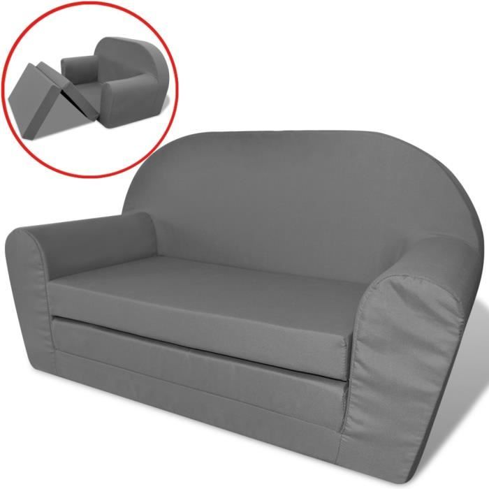 VidaXL Chaise longue pliable pour enfants Gris